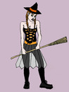Cartoon: HALLOWEEN (small) by Pascal Kirchmair tagged hexe,witch,sexy,halloween,costume,verkleidung,cartoon,hexenbesen,hallo,wien,sorciere,witchcraft,balai,broom,besom,brush