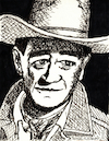 Cartoon: John Wayne (small) by Pascal Kirchmair tagged sombrero,de,vaquero,marion,robert,morrison,john,wayne,the,duke,sexy,stetson,10,ten,gallon,cowboy,hat,hut,cowboyhut,chapeau,spiel,mir,das,lied,vom,tod,era,una,volta,il,wild,western,far,west,once,upon,time,in,artist,art,hollywood,illustration,drawing,zeichnung,pascal,kirchmair,cartoon,caricature,karikatur,ilustracion,dibujo,desenho,ink,disegno,ilustracao,illustrazione,illustratie,dessin,presse,du,jour,of,day,tekening,teckning,cartum,vineta,comica,vignetta,caricatura,portrait,porträt,portret,retrato,ritratto,actor,acting,schauspieler,watercolour,watercolor,ein,mann,sieht,rot,kunst,arte,artwork
