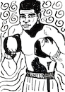 Cartoon: Muhammad Ali (small) by Pascal Kirchmair tagged muhammad,ali,cassius,marcellus,clay,jr,boxing,boxer,boxeur,boxeador,pugil,boxe,box,boxeo,boxare,pugilista,heavy,weight,champion,championship,the,greatest,of,all,time,goat,art,arte,kunst,sport,sports,deporte,manhattan,new,york,artist,illustration,drawing,zeichnung,pascal,kirchmair,cartoon,caricature,karikatur,ilustracion,dibujo,desenho,ink,disegno,ilustracao,illustrazione,illustratie,dessin,de,presse,du,jour,day,tekening,teckning,cartum,vineta,comica,vignetta,caricatura,portrait,porträt,portret,retrato,ritratto,actor,acting,schauspieler,schwarz