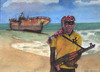 Cartoon: Somalischer Pirat (small) by Pascal Kirchmair tagged pirat,somalia,aquarell,watercolour