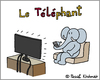 Cartoon: Telephant (small) by Pascal Kirchmair tagged telefant telephant telefante cartoon vignetta karikatur caricature dessin humour humor dibujo desenho disegno zeichnung