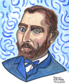 Cartoon: Vincent van Gogh (small) by Pascal Kirchmair tagged vincent van gogh portrait aquarell karikatur caricature cartoon vignetta dessin zeichnung
