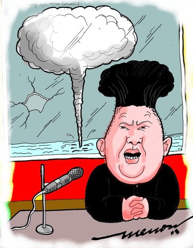 Cartoon: Hairstyle 2016 -KIM (medium) by kar2nist tagged kim,north,korea,hydrogen,bomb