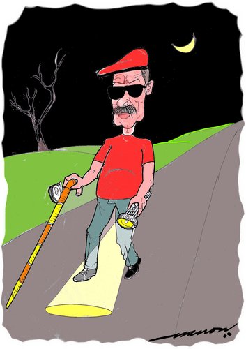 Cartoon: Lead Kindly Light (medium) by kar2nist tagged torch,blind,walking