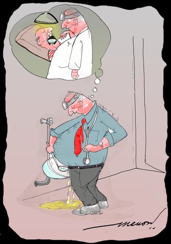 Cartoon: locate  aim and shoot (medium) by kar2nist tagged dentist,toilet,urination,mirror