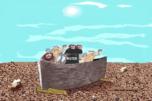 Cartoon: Noah in 2050 (medium) by kar2nist tagged noah,earth,warming,heating,arc