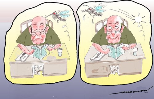Cartoon: Stumped (medium) by kar2nist tagged mosquitoes,bald