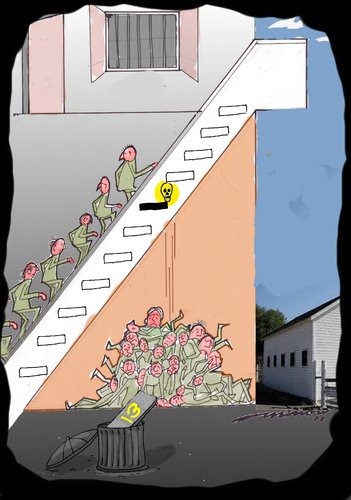 Cartoon: Superstition (medium) by kar2nist tagged superstition,steps,13