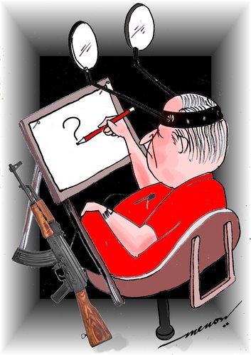 Cartoon: watch your back (medium) by kar2nist tagged cartoon,terrorism,charlie,hebdo,attack