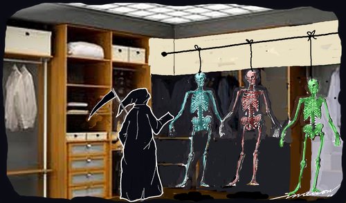 Cartoon: what to wear (medium) by kar2nist tagged death,skeletom,wear,party