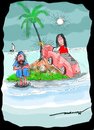Cartoon: caroooooned! (small) by kar2nist tagged marooned,island,shipwreck,sea,cars