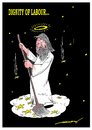 Cartoon: dignity of labour (small) by kar2nist tagged heavens,cleaning,dignity,labour,stars