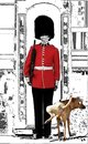 Cartoon: Dog on guard (small) by kar2nist tagged dog,guard,urinating,buckingham,palace