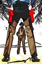 Cartoon: face to face (small) by kar2nist tagged wild west face book shoot out