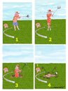 Cartoon: four steps to disaster (small) by kar2nist tagged hammer,throw,sports,disaster,in