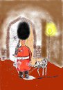 Cartoon: Lamp post syndrome (small) by kar2nist tagged queens,guard,dog,pissing,lamp,post