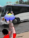 Cartoon: Now Boarding (small) by kar2nist tagged bus,boarding,helping,obese,woman,batteringram