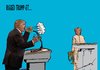 Cartoon: RIGGED TRUMPET (small) by kar2nist tagged us,elections,debate,trump,hillary,clinton