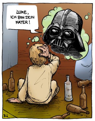 Cartoon: Episode 7 - Brand im Morgentau (medium) by Bülow tagged star,wars,darth,vader,krieg,sterne,alkohol,drunk,krieg,star wars,luke skywalker,darth vader,alkohol,alkoholkonsum,rausch,sterne,star,wars,luke,skywalker,darth,vader