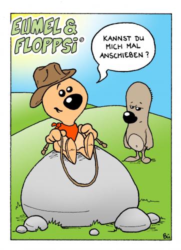 Cartoon: Eumel und Floppsi (medium) by Bülow tagged kinder,kids,stein,stone