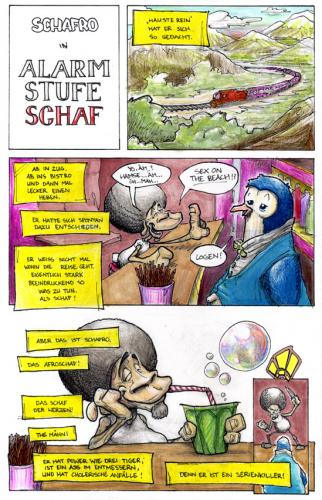 Cartoon: Schafro auf Reisen - S. 1 von 4 (medium) by Bülow tagged schaf,sheep,killer,cocktail