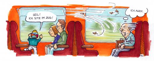 Cartoon: Zugfahrt (medium) by Bülow tagged zug,train,fahrt,travel,wind,familie,family,bahn,zug,fahrt,wind,familie