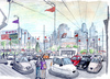 Cartoon: Bump Beijing (small) by Niessen tagged bump cars traffic beijing china electricity