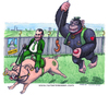 Cartoon: Gorilla in love (small) by Niessen tagged xenophobic racist gorilla orangutan gay pork mosque