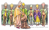 Cartoon: Il clero gaio (small) by Niessen tagged religiöse,bischof,priester,homosexuelle,unrein,tunika,beten