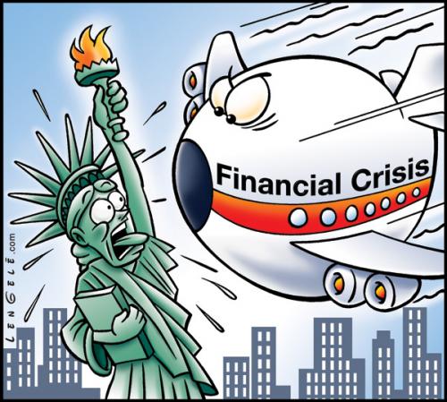 Cartoon: Crisis (medium) by Carayboo tagged crisis,ny,plane,liberty,money,cash,dollar,terrorist,policy,finance,lengele