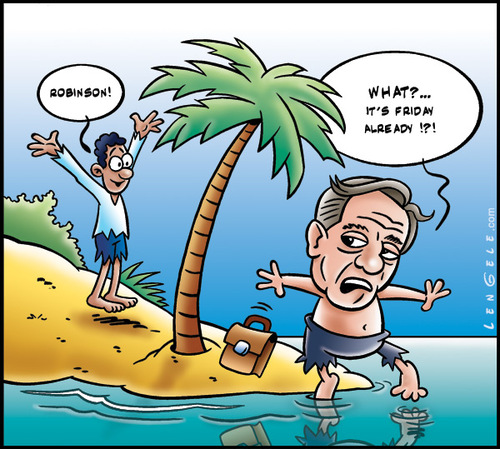 Cartoon: It s friday (medium) by Carayboo tagged friday,robinson,crusoe,defoe,island,alone,sea
