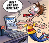 Cartoon: Facebook (small) by Carayboo tagged facebook,write,computer,internet,web,screen,social,network,blog,keyboard,google,hotmail,site