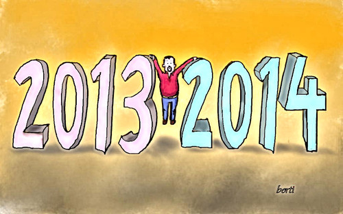 Cartoon: Zwischen den Jahren (medium) by berti tagged years,the,between,jahreswechsel,neujahr,silvester,weihnacht