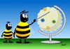 Cartoon: Bee Globe (small) by berti tagged biene globus blumen orientierung inkscape