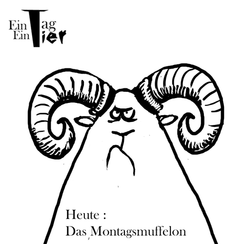 Cartoon: Das Montagsmuffelon (medium) by Mistviech tagged tiere,natur,mufflon,widder,montag,montagsmuffel,muffelon