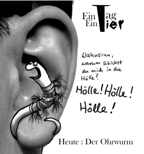 Cartoon: Der Ohrwurm (medium) by Mistviech tagged singen,musik,songs,petry,wolle,ohrwurm,natur,tiere