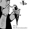 Cartoon: Der Feuersalamander (small) by Mistviech tagged tiere,natur,feuersalamander,zigaretten,anzünden,feuer,feuerzeug