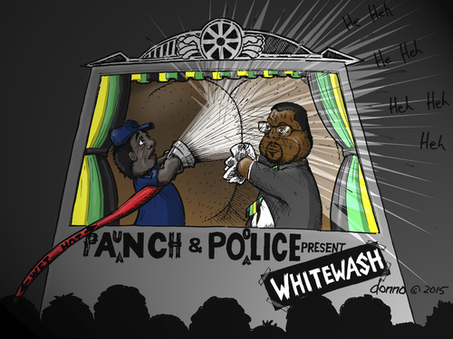 Cartoon: pANCh POoLICE do WHITEWASH (medium) by donno tagged nhleko,nkandla,firepool,anc