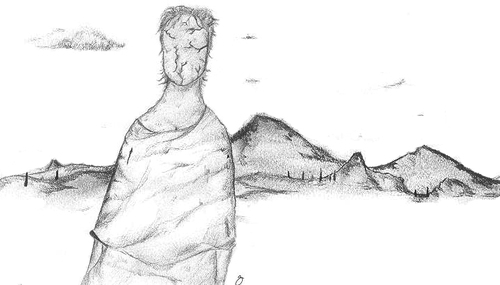 Cartoon: The Figure in the Mask (medium) by Zachary tagged figure,landscape,the