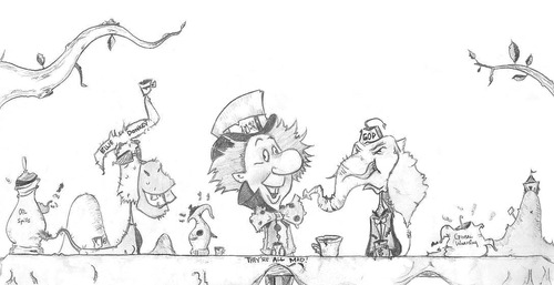 Cartoon: The Mad Tea Party (medium) by Zachary tagged mad,hatter,tea,party,alice,in,wonderland
