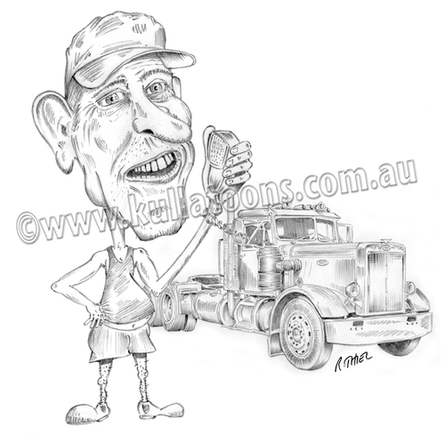 Cartoon: Trucker (medium) by kullatoons tagged truck,caricature,trucker