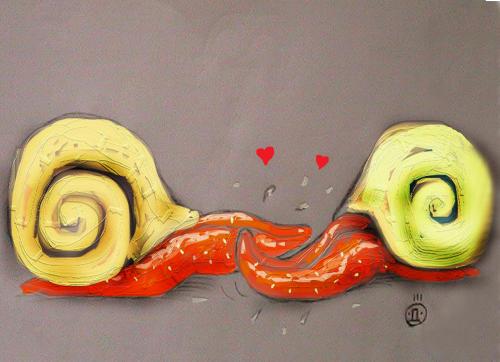 Cartoon: snail lovers (medium) by drljevicdarko tagged snails