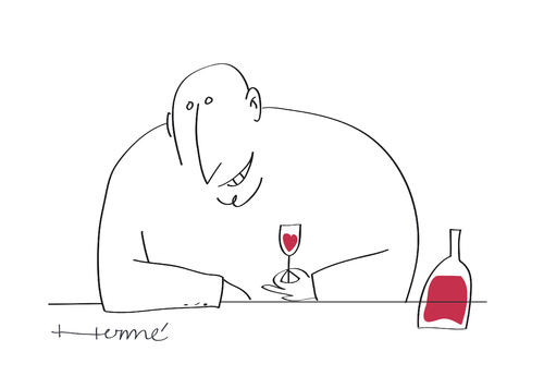 Cartoon: Cuore Tinto (medium) by Herme tagged wine