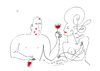 Cartoon: casal (small) by Herme tagged wine,love,bar,pub
