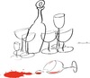 Cartoon: commotion (small) by Herme tagged bar wine drinks drunk