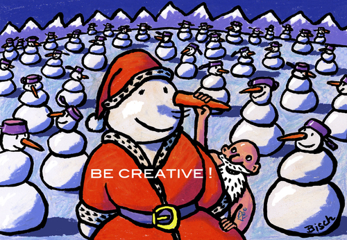 Cartoon: Be creative! (medium) by BiSch tagged santa,claus,weihnachtsmann,schneemann,karotte,winter,weihnachten,schneemann,karotte,weihnachten