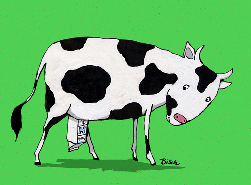 Cartoon: H-Milch-Kuh (medium) by BiSch tagged kuh,milch,uht,milk,cow,surprise,kuh,milch,überraschung,tiere,lebensmittel