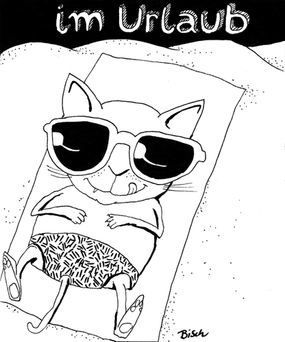 Cartoon: Urlaubsfreuden (medium) by BiSch tagged beach,strand,holidays,urlaub,mice,maus,cat,katze,katze,urlaub,tiere,illustration,ferien