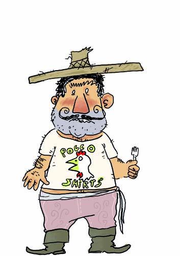 Cartoon: Hungriger Hutträger (medium) by Grabowski84 tagged eat,essen,mexikaner,pollo