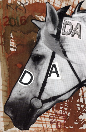 Cartoon: 1916 DADA 2016 Hundred years (medium) by Kestutis tagged lithuania,kestutis,kunst,art,horse,liner,postcard,dada